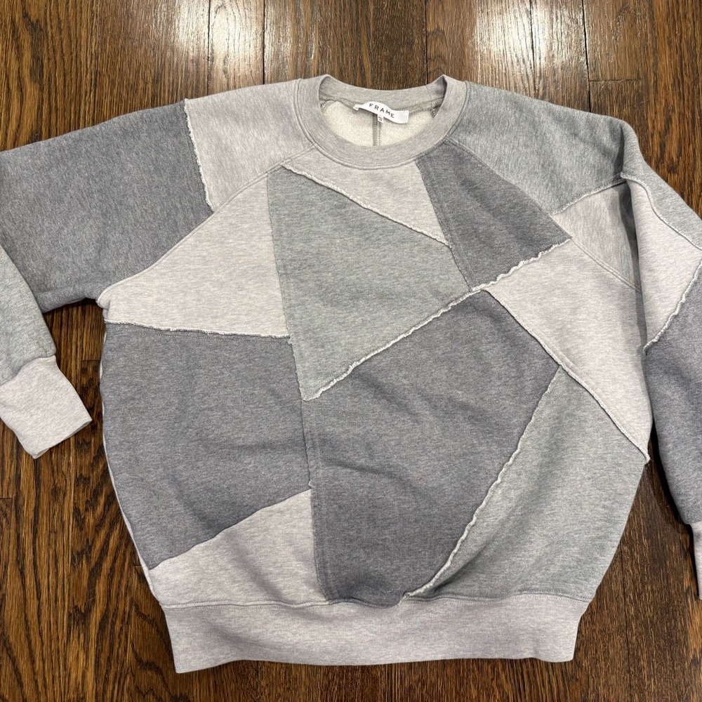 Frame Women's Patchwork Colorblock Crewneck Sweatshirt Size XS